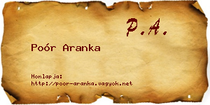 Poór Aranka névjegykártya